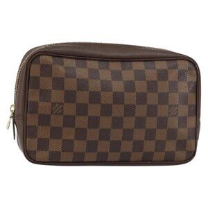 LOUIS VUITTON Damier Ebene Trousse Toilette 25 Clutch Bag N47624 LV Auth ep12294